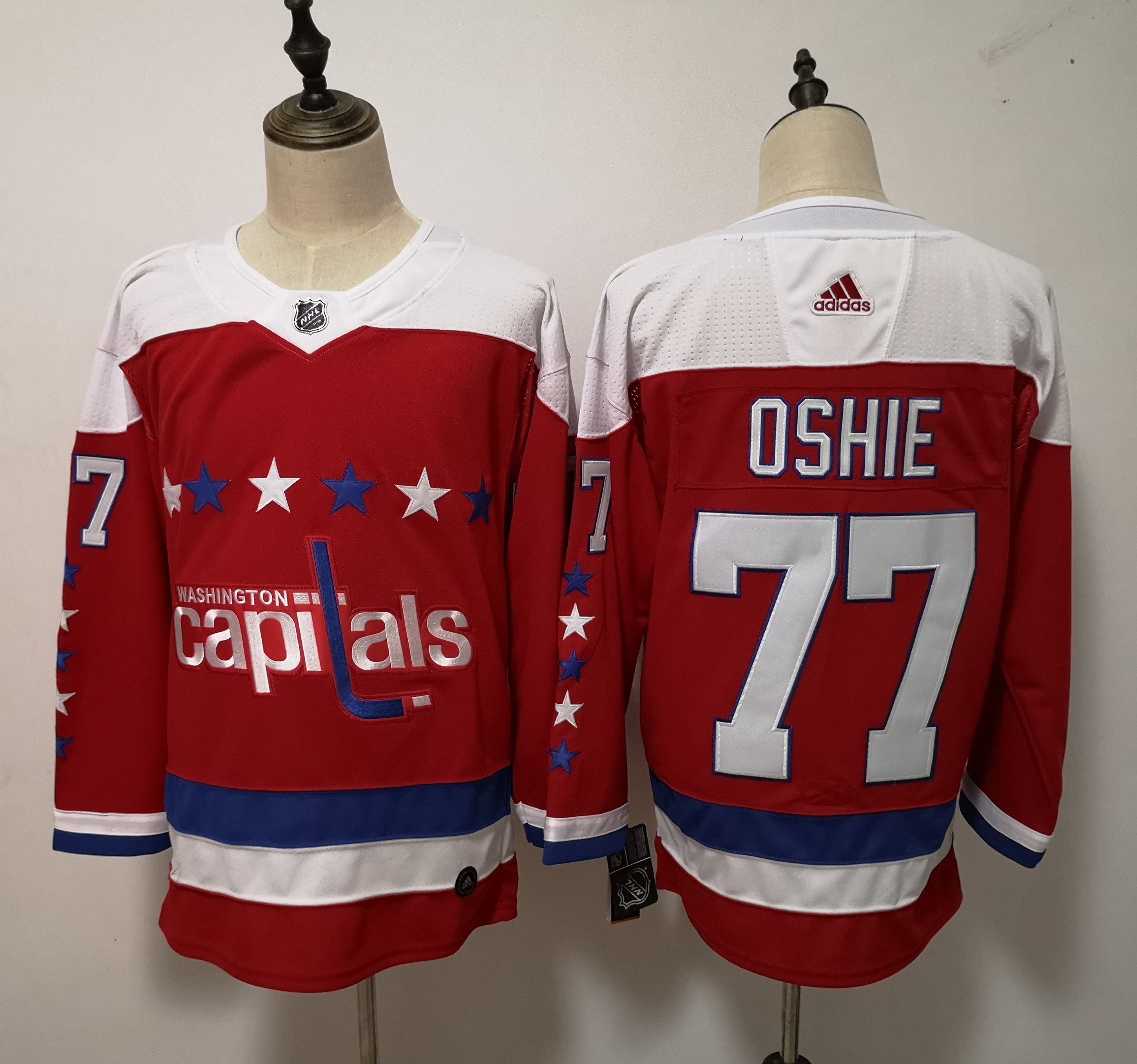 Men Washington Capitals 77 Oshie Red Adidas Alternate Authentic Stitched NHL Jersey